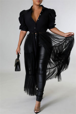 Cydney Black Mesh Bottom Top