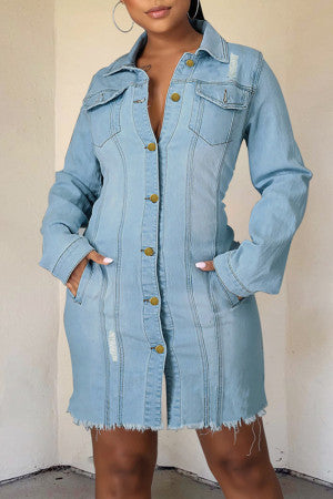 Dawn Michelle Denim Coat Dress