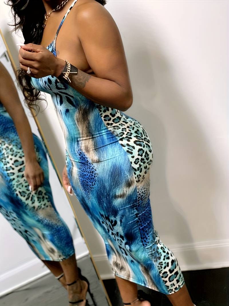 Blue Leopard Dress