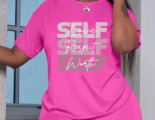 Self Affirmation 2 piece Short Set Plus Size Diva