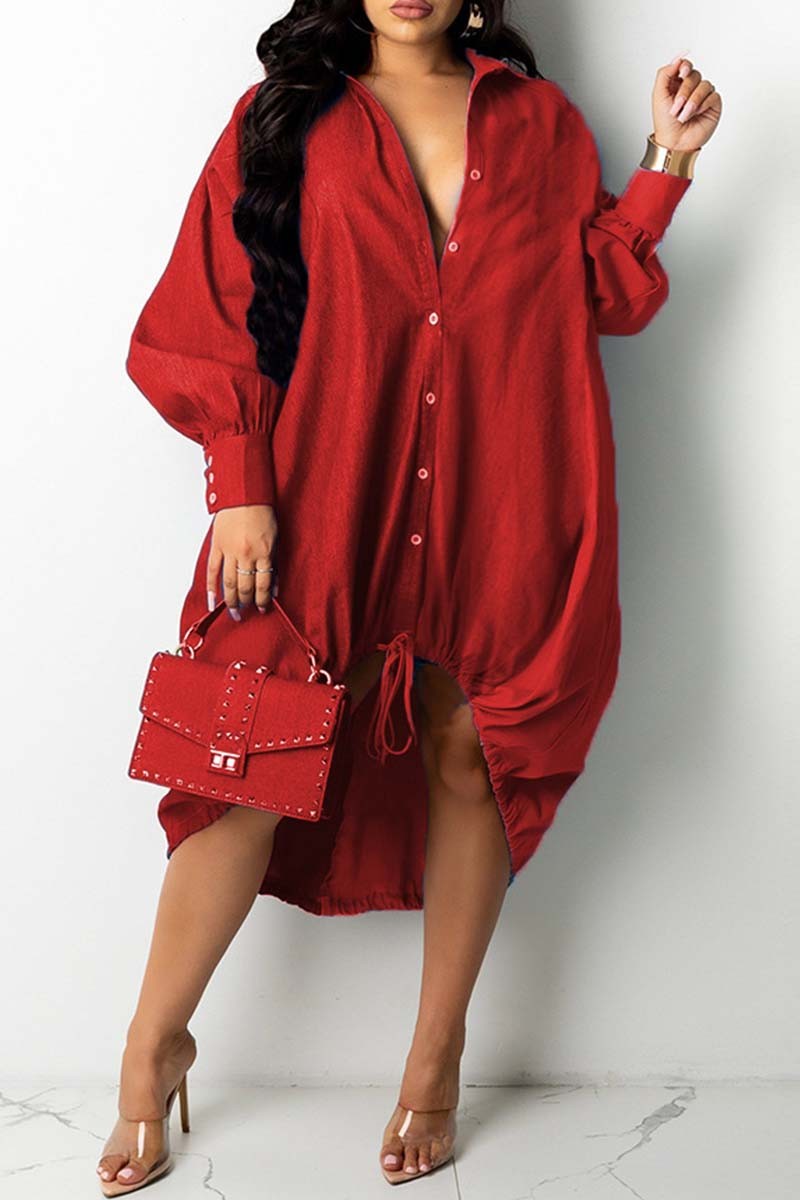 Journey Red Shirt Dress