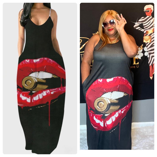 Bite the Bullet V-Neck Sling Dress