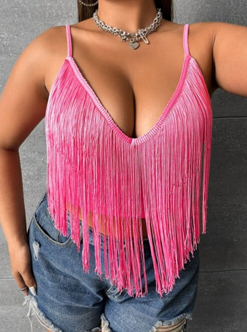 Pinky Fringe Top